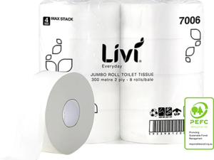 Livi Everyday Jumbo Toilet Paper 2 Ply 300m / 8 Rolls